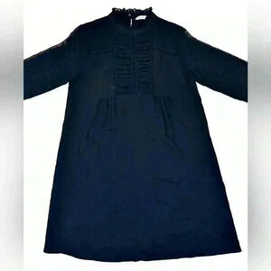 Zara Women’s Black Long Sleeve Dress High Neck Size- Small